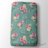 Powder Green 3D Digital Printed Fabric Online Store